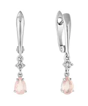 Женские Серьги_Серебро .925_КВАРЦ РОЗОВЫЙ_Нанокристалл_2-Лазурит-Онлайн