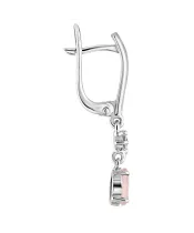 Женские Серьги_Серебро .925_КВАРЦ РОЗОВЫЙ_Нанокристалл_3-Лазурит-Онлайн