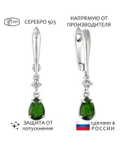 Женские Серьги_Серебро .925_ХРОМДИОПСИД_Нанокристалл_2-Лазурит-Онлайн