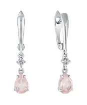 Женские Серьги_Серебро .925_КВАРЦ РОЗОВЫЙ_Нанокристалл_2-Лазурит-Онлайн