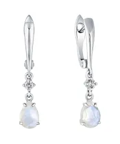 Женские Серьги_Серебро .925_ЛУННЫЙ КАМЕНЬ_Нанокристалл_2-Лазурит-Онлайн