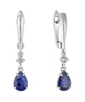 Женские Серьги_Серебро .925_САПФИР_Нанокристалл_2-Лазурит-Онлайн