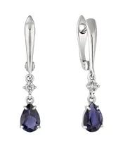 Женские Серьги_Серебро .925_ИОЛИТ_Нанокристалл_2-Лазурит-Онлайн