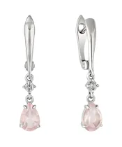 Женские Серьги_Серебро .925_КВАРЦ РОЗОВЫЙ_Нанокристалл_2-Лазурит-Онлайн