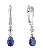 Женские Серьги_Серебро .925_САПФИР_Нанокристалл_2-Лазурит-Онлайн