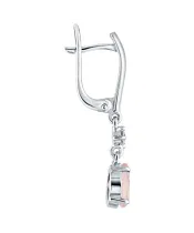 Женские Серьги_Серебро .925_КВАРЦ РОЗОВЫЙ_Нанокристалл_3-Лазурит-Онлайн