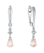 Женские Серьги_Серебро .925_КВАРЦ РОЗОВЫЙ_Нанокристалл_2-Лазурит-Онлайн