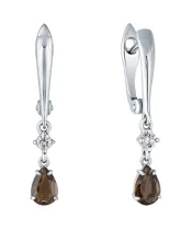 Женские Серьги_Серебро .925_РАУХТОПАЗ_Нанокристалл_2-Лазурит-Онлайн