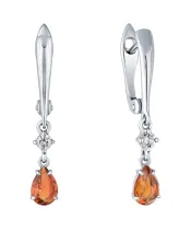 Женские Серьги_Серебро .925_ЦИТРИН_Нанокристалл_2-Лазурит-Онлайн