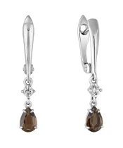 Женские Серьги_Серебро .925_РАУХТОПАЗ_Нанокристалл_2-Лазурит-Онлайн