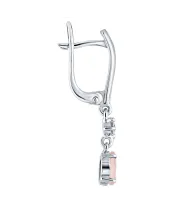 Женские Серьги_Серебро .925_КВАРЦ РОЗОВЫЙ_Нанокристалл_3-Лазурит-Онлайн