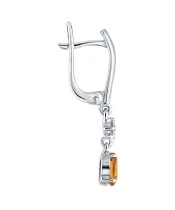 Женские Серьги_Серебро .925_ЦИТРИН_Нанокристалл_3-Лазурит-Онлайн