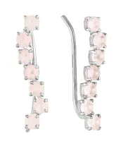 Женские Серьги_Серебро .925_КВАРЦ РОЗОВЫЙ__2-Лазурит-Онлайн