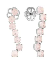 Женские Серьги_Серебро .925_КВАРЦ РОЗОВЫЙ__2-Лазурит-Онлайн