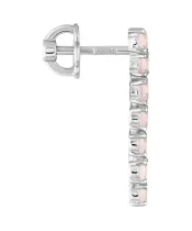 Женские Серьги_Серебро .925_КВАРЦ РОЗОВЫЙ__3-Лазурит-Онлайн