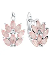 Женские Серьги_Серебро .925_КВАРЦ РОЗОВЫЙ__2-Лазурит-Онлайн