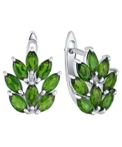 Женские Серьги_Серебро .925_ХРОМДИОПСИД__2-Лазурит-Онлайн