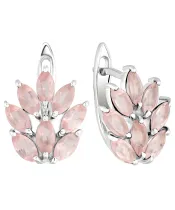 Женские Серьги_Серебро .925_КВАРЦ РОЗОВЫЙ__2-Лазурит-Онлайн