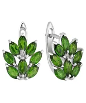 Женские Серьги_Серебро .925_ХРОМДИОПСИД__2-Лазурит-Онлайн