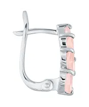 Женские Серьги_Серебро .925_КВАРЦ РОЗОВЫЙ__3-Лазурит-Онлайн