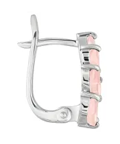 Женские Серьги_Серебро .925_КВАРЦ РОЗОВЫЙ__3-Лазурит-Онлайн