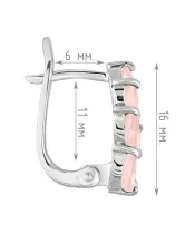 Женские Серьги_Серебро .925_КВАРЦ РОЗОВЫЙ__4-Лазурит-Онлайн