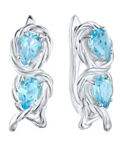 Женские Серьги_Серебро .925_ТОПАЗ__2-Лазурит-Онлайн