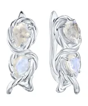 Женские Серьги_Серебро .925_ЛУННЫЙ КАМЕНЬ__2-Лазурит-Онлайн