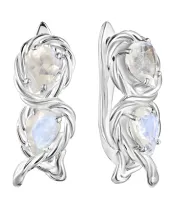 Женские Серьги_Серебро .925_ЛУННЫЙ КАМЕНЬ__2-Лазурит-Онлайн