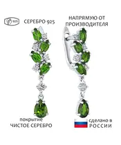 Женские Серьги_Серебро .925_ХРОМДИОПСИД_Нанокристалл_1-Лазурит-Онлайн
