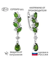 Женские Серьги_Серебро .925_ХРОМДИОПСИД_Нанокристалл_1-Лазурит-Онлайн