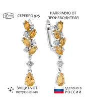 Женские Серьги_Серебро .925_ЦИТРИН_Нанокристалл_1-Лазурит-Онлайн