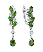 Женские Серьги_Серебро .925_ХРОМДИОПСИД_Нанокристалл_2-Лазурит-Онлайн