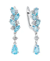 Женские Серьги_Серебро .925_ТОПАЗ_Нанокристалл_2-Лазурит-Онлайн