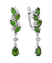 Женские Серьги_Серебро .925_ХРОМДИОПСИД_Нанокристалл_2-Лазурит-Онлайн