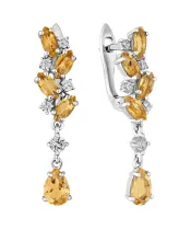 Женские Серьги_Серебро .925_ЦИТРИН_Нанокристалл_2-Лазурит-Онлайн