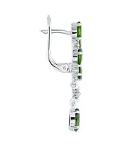 Женские Серьги_Серебро .925_ХРОМДИОПСИД_Нанокристалл_3-Лазурит-Онлайн