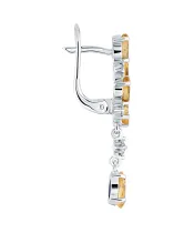 Женские Серьги_Серебро .925_ЦИТРИН_Нанокристалл_3-Лазурит-Онлайн