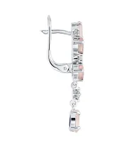 Женские Серьги_Серебро .925_КВАРЦ РОЗОВЫЙ_Нанокристалл_3-Лазурит-Онлайн