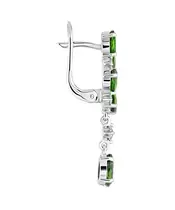 Женские Серьги_Серебро .925_ХРОМДИОПСИД_Нанокристалл_3-Лазурит-Онлайн