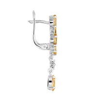 Женские Серьги_Серебро .925_ЦИТРИН_Нанокристалл_3-Лазурит-Онлайн