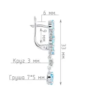 Женские Серьги_Серебро .925_ТОПАЗ_Нанокристалл_4-Лазурит-Онлайн