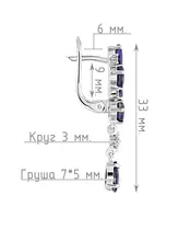 Женские Серьги_Серебро .925_САПФИР_Нанокристалл_4-Лазурит-Онлайн
