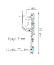 Женские Серьги_Серебро .925_ТОПАЗ_Нанокристалл_4-Лазурит-Онлайн