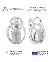 Женские Серьги_Серебро .925_ЛУННЫЙ КАМЕНЬ__1-Лазурит-Онлайн