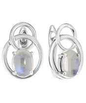 Женские Серьги_Серебро .925_ЛУННЫЙ КАМЕНЬ__2-Лазурит-Онлайн