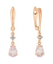 Женские Серьги_Серебро .925_КВАРЦ РОЗОВЫЙ_Нанокристалл_2-Лазурит-Онлайн