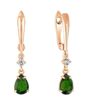 Женские Серьги_Серебро .925_ХРОМДИОПСИД_Нанокристалл_2-Лазурит-Онлайн