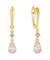 Женские Серьги_Серебро .925_КВАРЦ РОЗОВЫЙ_Нанокристалл_2-Лазурит-Онлайн