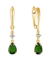 Женские Серьги_Серебро .925_ХРОМДИОПСИД_Нанокристалл_2-Лазурит-Онлайн